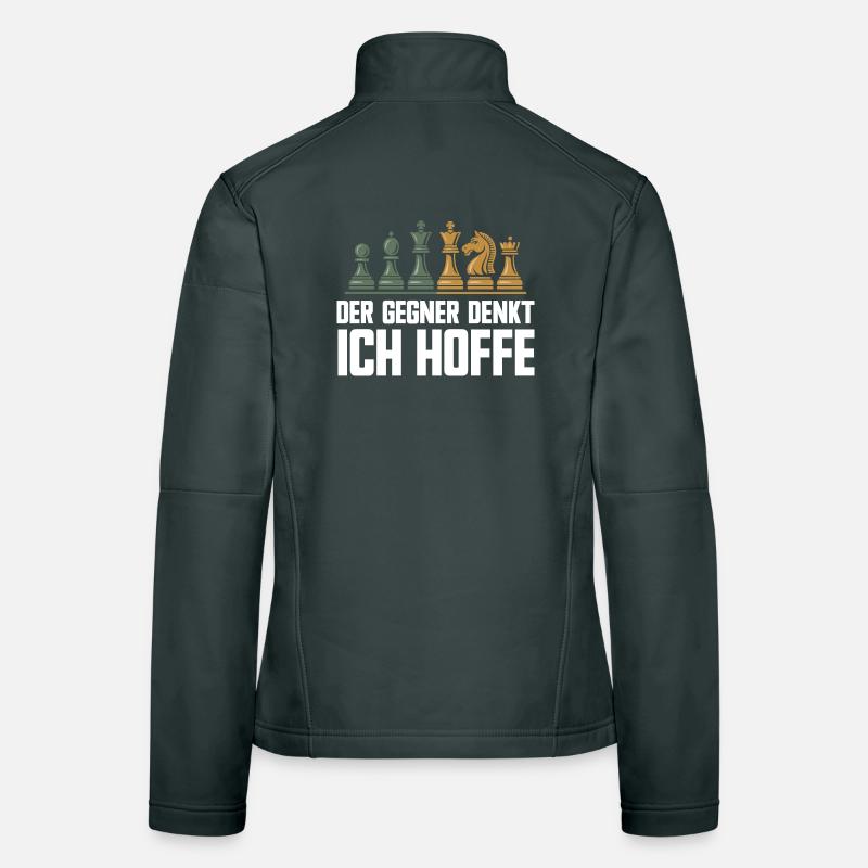 Drôle d’échecs jeu d’échecs Pièces d’échecs de conception Veste en tissu softshell Femme