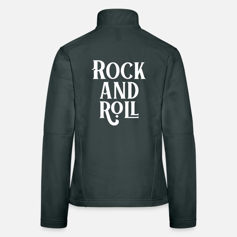 Conception typographique vintage rock and roll Veste en tissu softshell Femme
