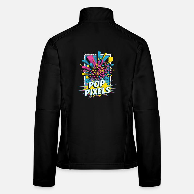 Pop Pixels Pop Culture Retro Video Game Women's Softshell Jacket