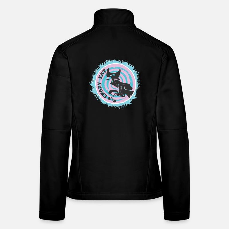 Abstrakte Katze mit Zitat - Frauen Softshelljacke - Schwarz