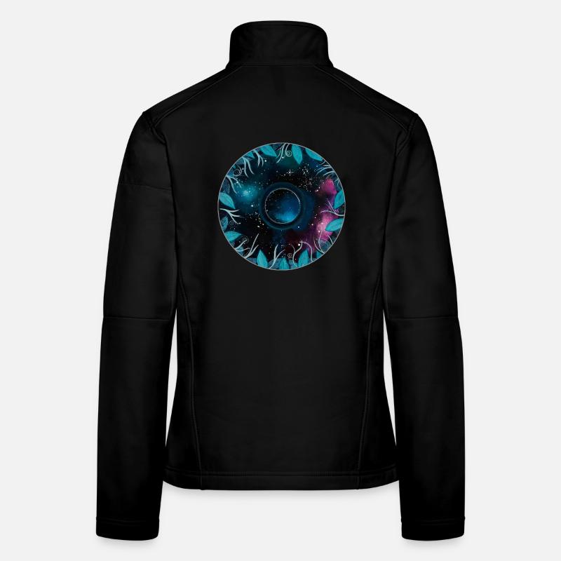 Galactic Leaf Wreath Motif Women's Softshell Jacket