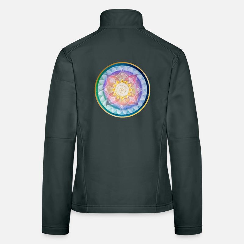 Harmonious mandala meditation design Women's Softshell Jacket