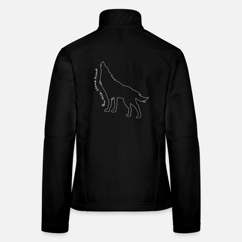 Loup hurlant Ligne Art Design Veste en tissu softshell Femme