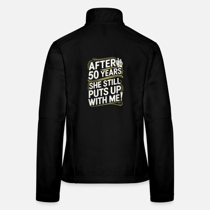 Humorous 50th Birthday Celebration Design Women's Softshell Jacket