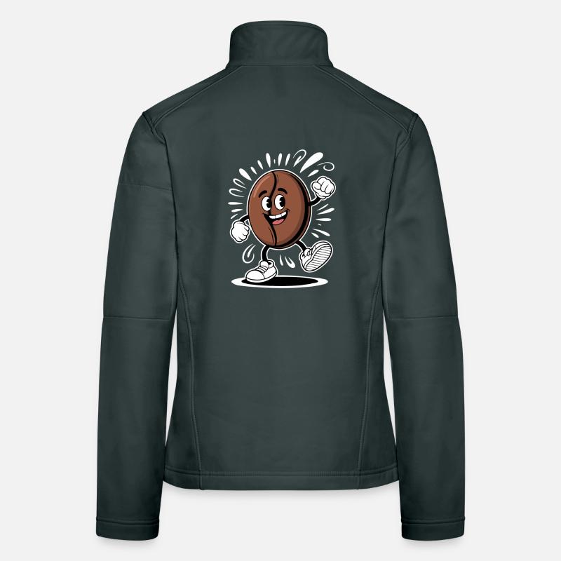 Café Dancing Grain Dessin Animé Café Veste en tissu softshell Femme