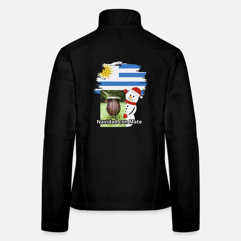 Weihnachtsfeier mit Mate und Schneemann Frauen Softshelljacke
