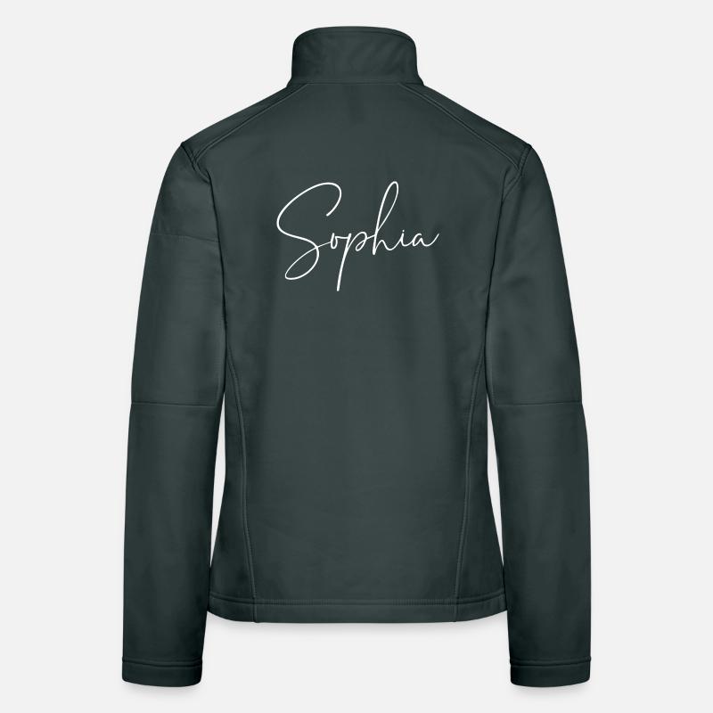 Sophia / Handwriting Design (White) Women's Softshell Jacket
