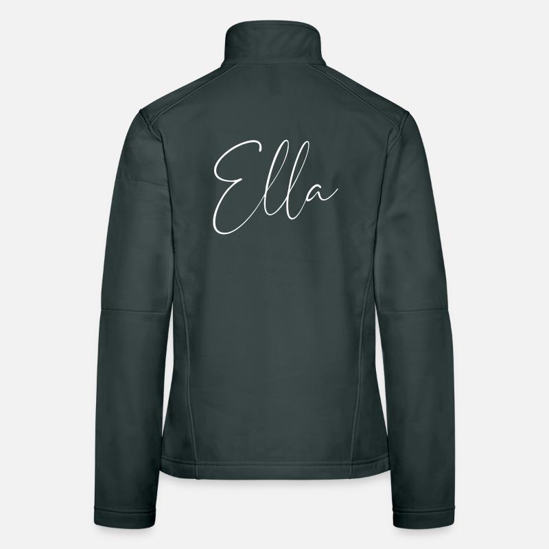 Ella / Handwriting Name Design (White) Women's Softshell Jacket