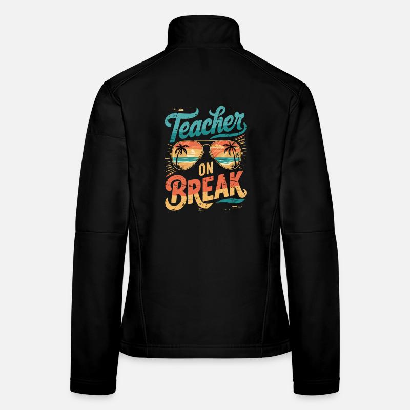 Teacher relaxing on beach vacation sunglasses Women's Softshell Jacket