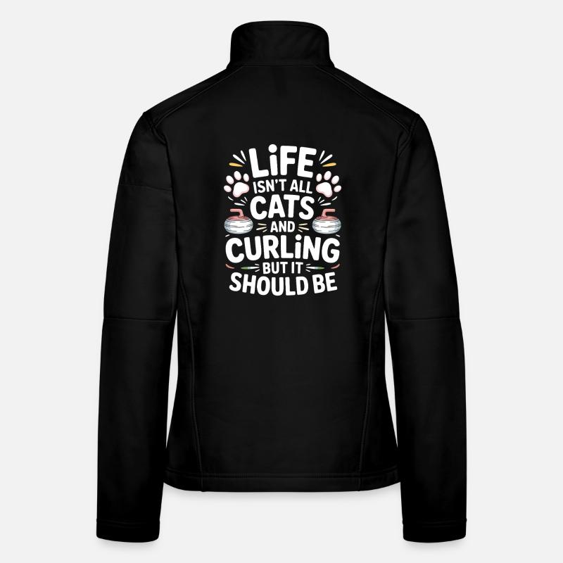 Curling Spruch Katzen Lustiges Curling Geschenk Frauen Softshelljacke