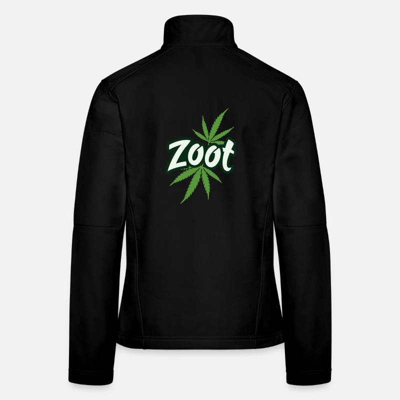 Zoot Cannabis Leaf 420 Stoner Graphique Veste en tissu softshell Femme