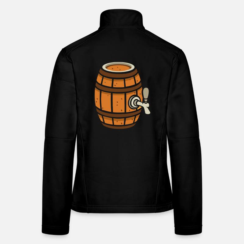 baril de bière rustique dessin animé Veste en tissu softshell Femme