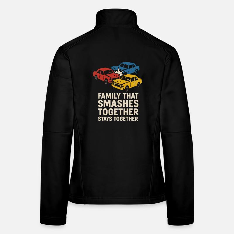 Démolition Derby Fan Pit Crew Crash Driver Fair Veste en tissu softshell Femme