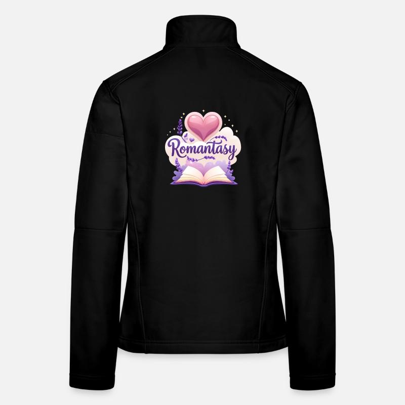 Livre Romantasy avec design de lavande et de fleurs Veste en tissu softshell Femme