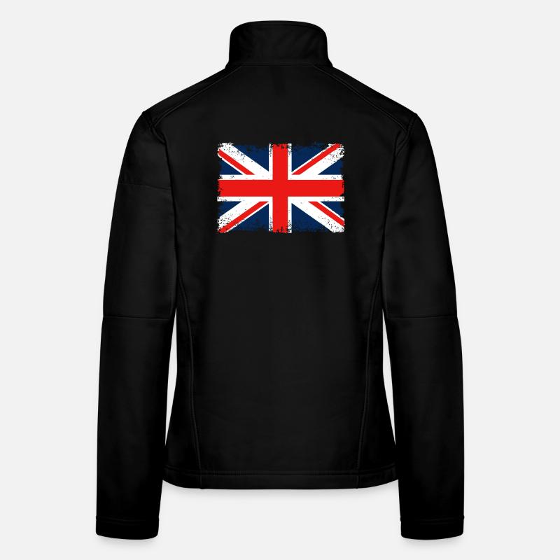 Distressed Union Jack Flagge Frauen Softshelljacke