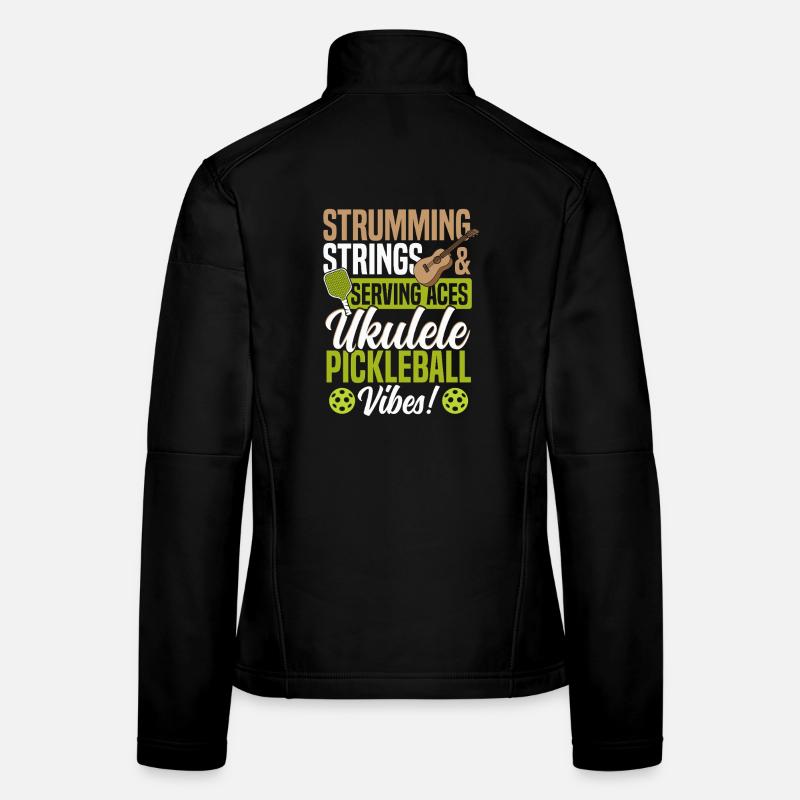 Hawaiian Guitar UKE Pickleball and Ukulele Women's Softshell Jacket