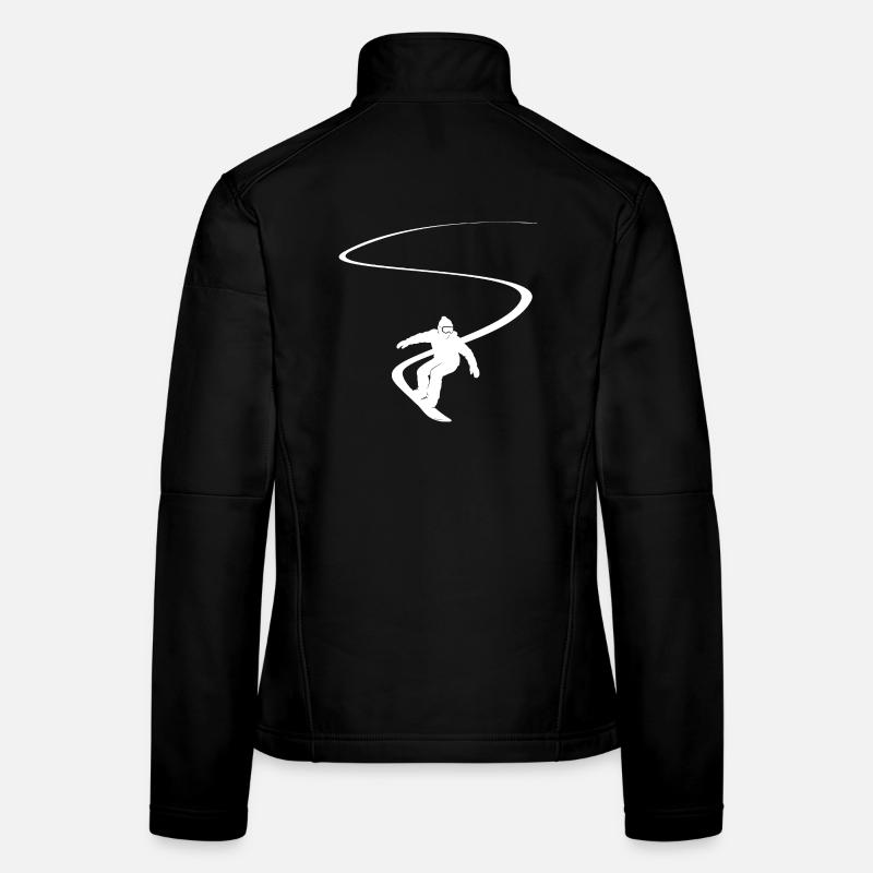 Snowboarder Slalom Deep Snow Downhill Snowboard - Women's Softshell Jacket - black