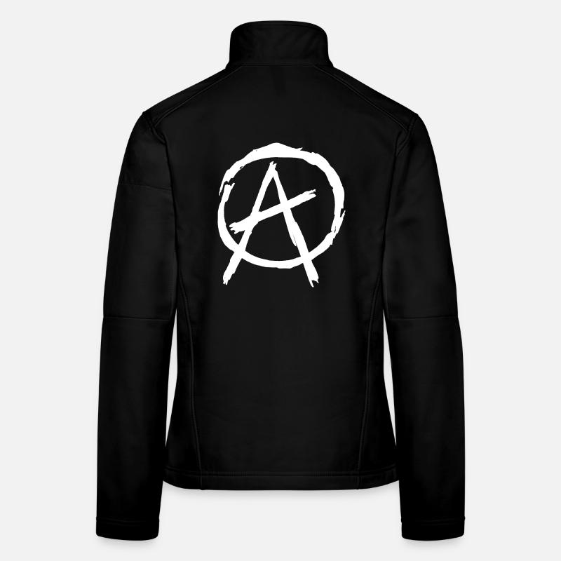 Symbole de l’anarchie en cercle - Blanc Veste en tissu softshell Femme