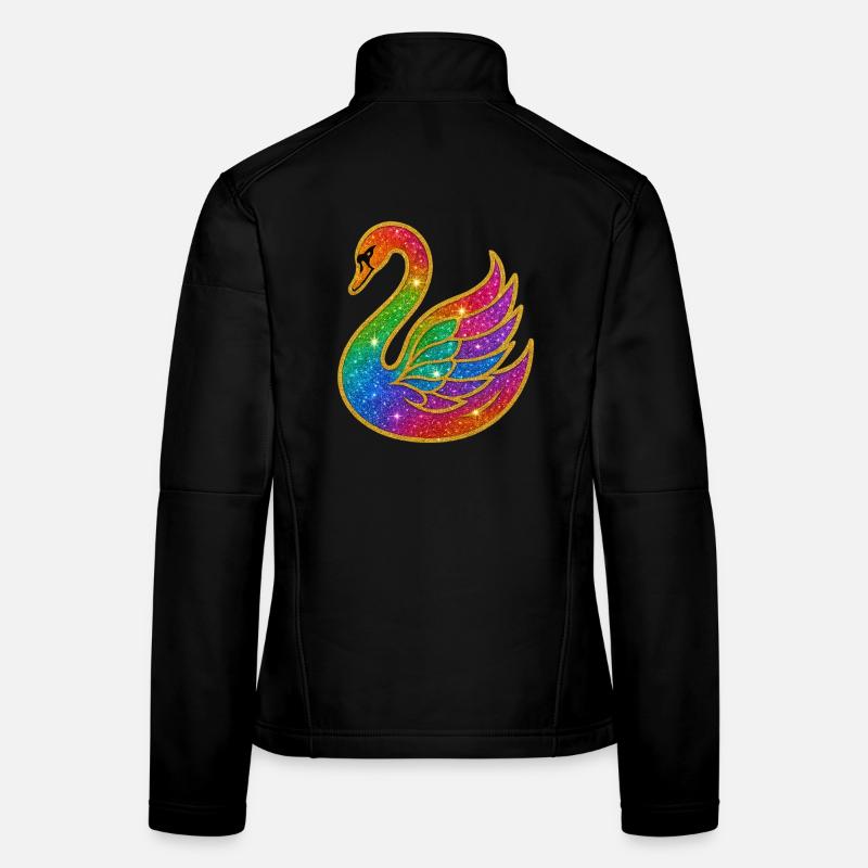Regenbogen Glitzer Schwan Mutter Frauen Softshelljacke
