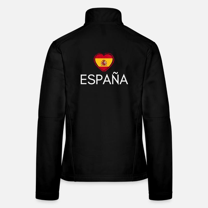 Herz mit spanischer Flagge, spanischer Stolz Frauen Softshelljacke