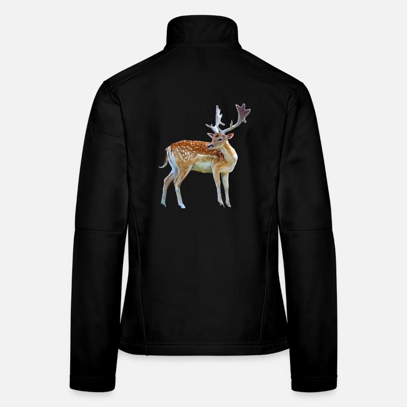 Wasserfarbener Hirsch mit Geweih Frauen Softshelljacke