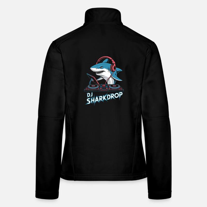 DJ SHARKDROP Hai DJ Mit Kopfhörern Am Mischpult Frauen Softshelljacke