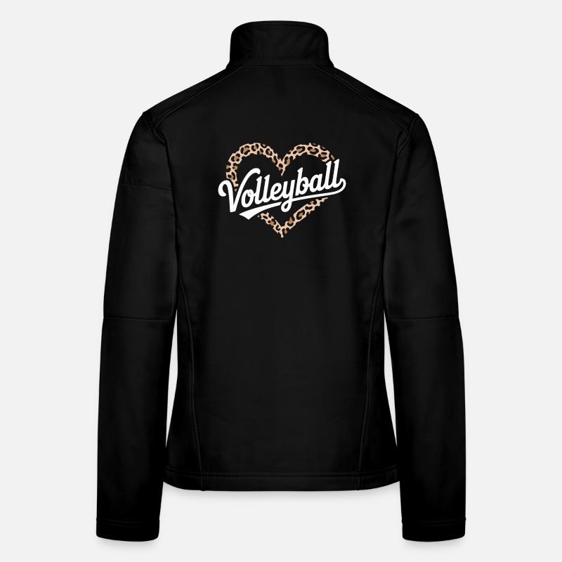 Leopard Herz Volleyball Design Frauen Softshelljacke