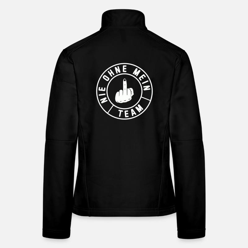 Mein Team Mittelfinger Emblem Frauen Softshelljacke