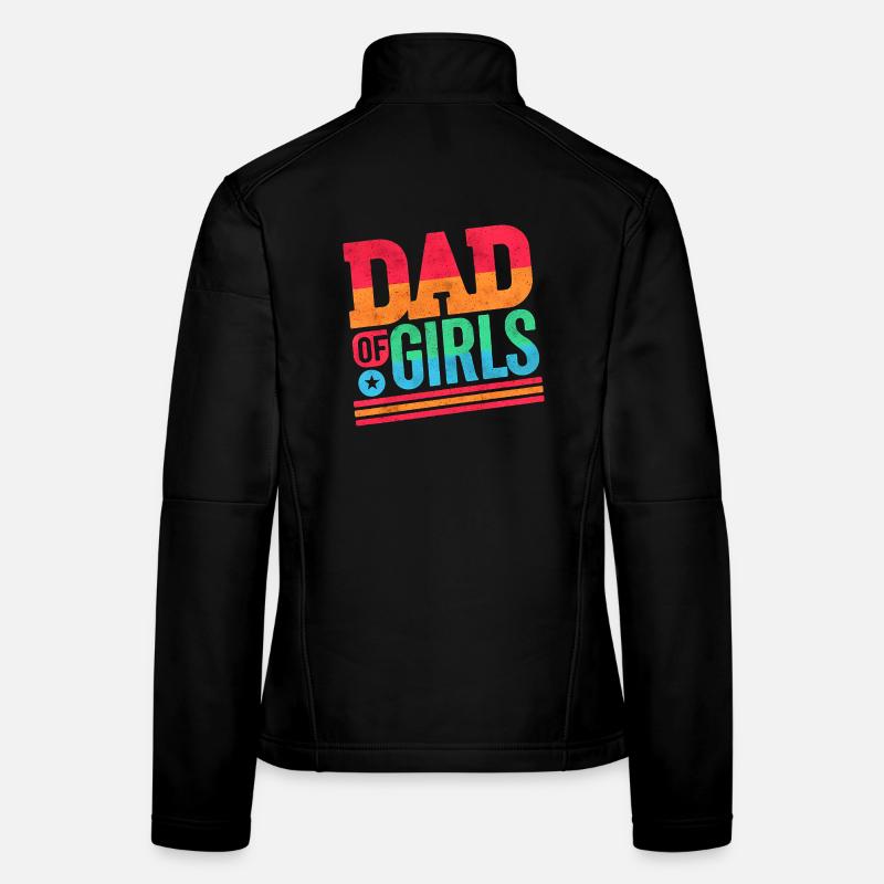 Papa de filles arc-en-ciel, pères Veste en tissu softshell Femme