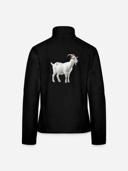 Portrait de chèvre de montagne blanche - Veste en tissu softshell Femme - noir - Dos