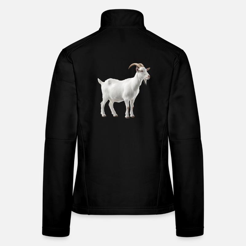 Weiße Bergziege Portrait Frauen Softshelljacke