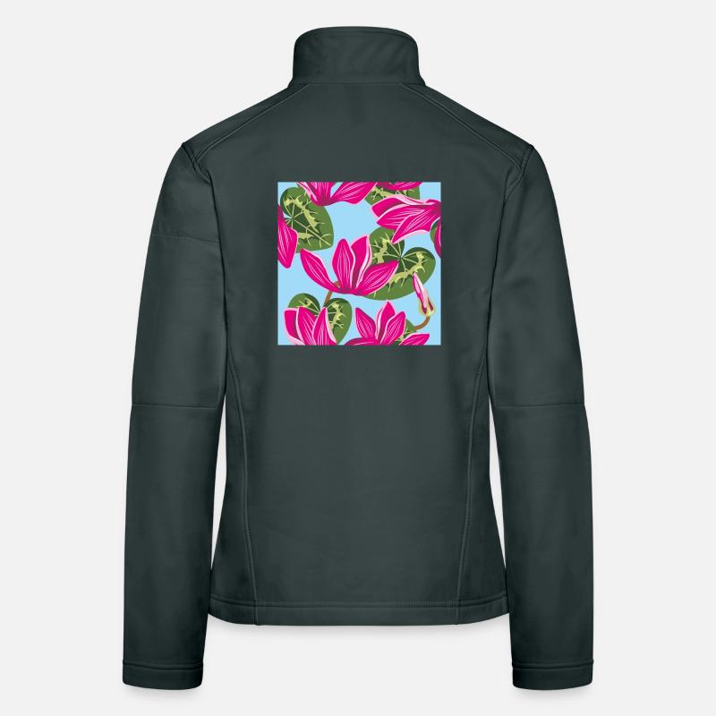 Bright pattern with cyclamen flowers Women's Softshell Jacket