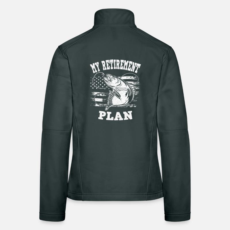 Plan de retraite avec poisson Veste en tissu softshell Femme