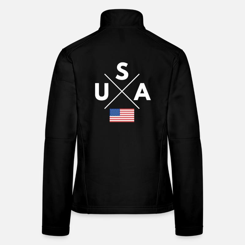 USA Cross Logo - Women's Softshell Jacket - black