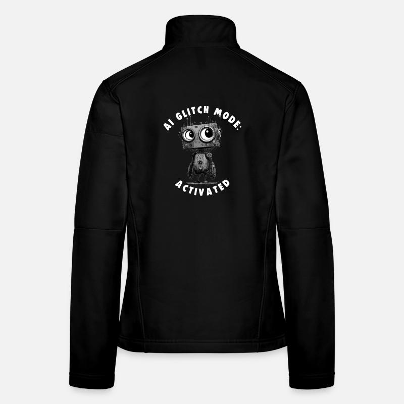 MODE GLITCH AI : Nerds Promt Engineer activé Veste en tissu softshell Femme