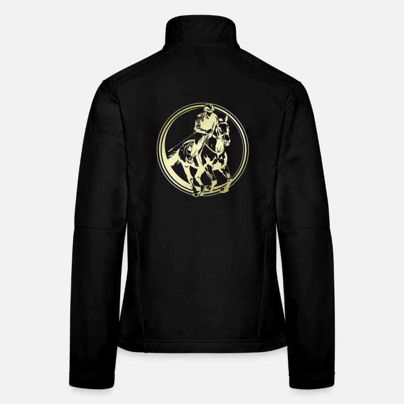 Silhouette de cheval d’équitation Veste en tissu softshell Femme