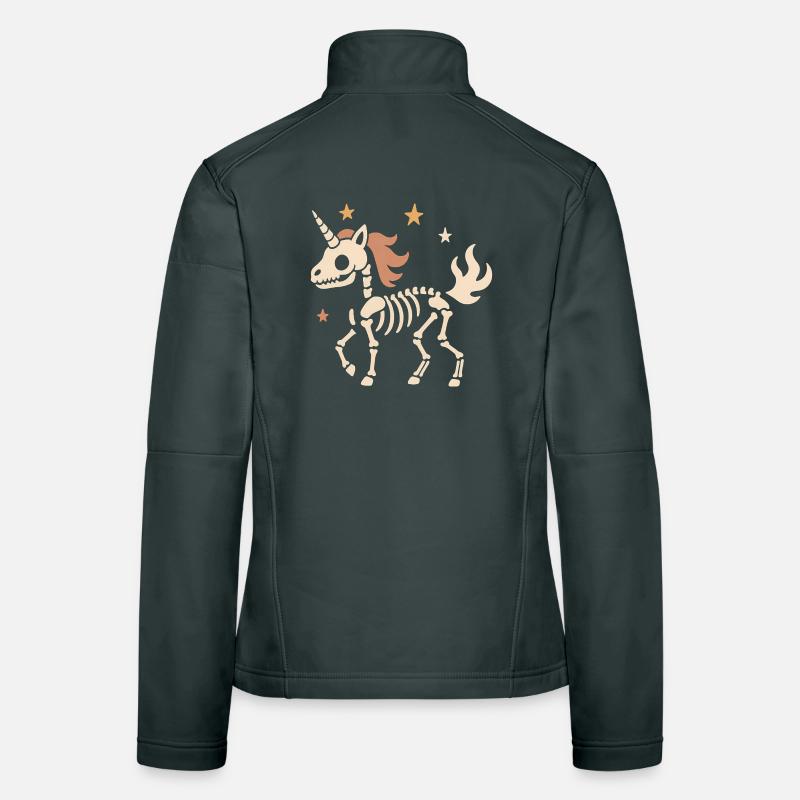Squelette Licorne Étoiles Veste en tissu softshell Femme
