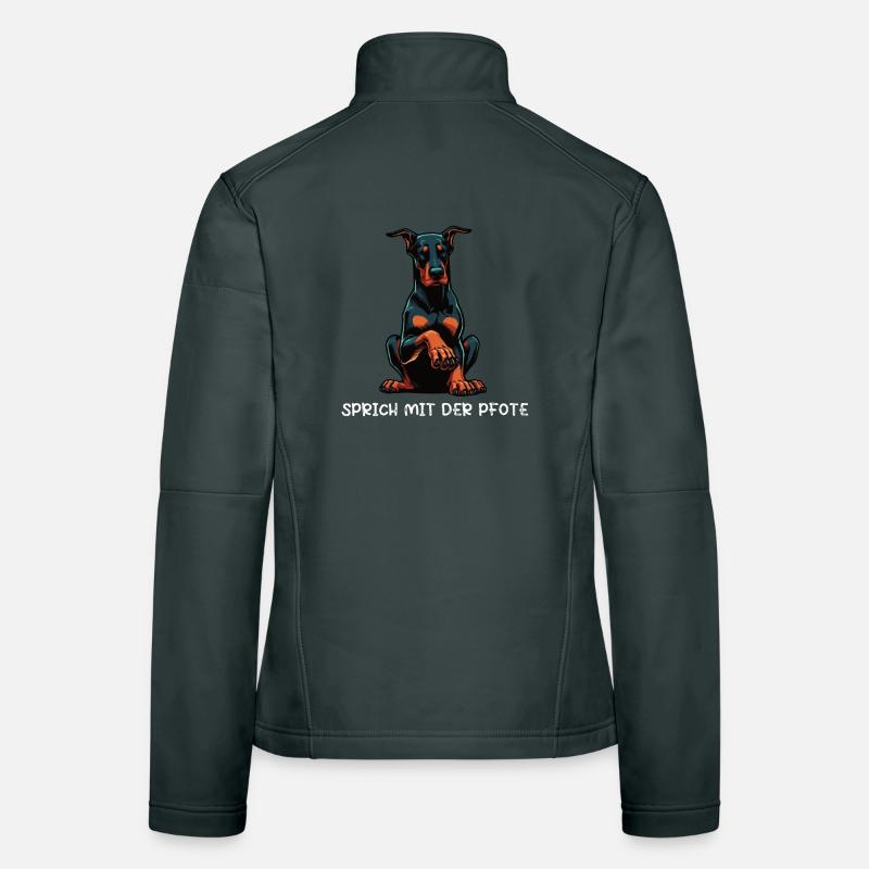 Sprich mit der Pfote Dobermann Dobermannbesitzer  Frauen Softshelljacke
