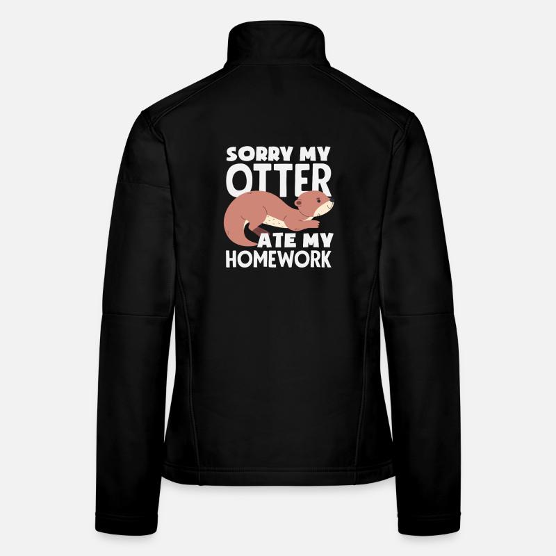 Devoirs de dessin animé de loutre de mer Veste en tissu softshell Femme