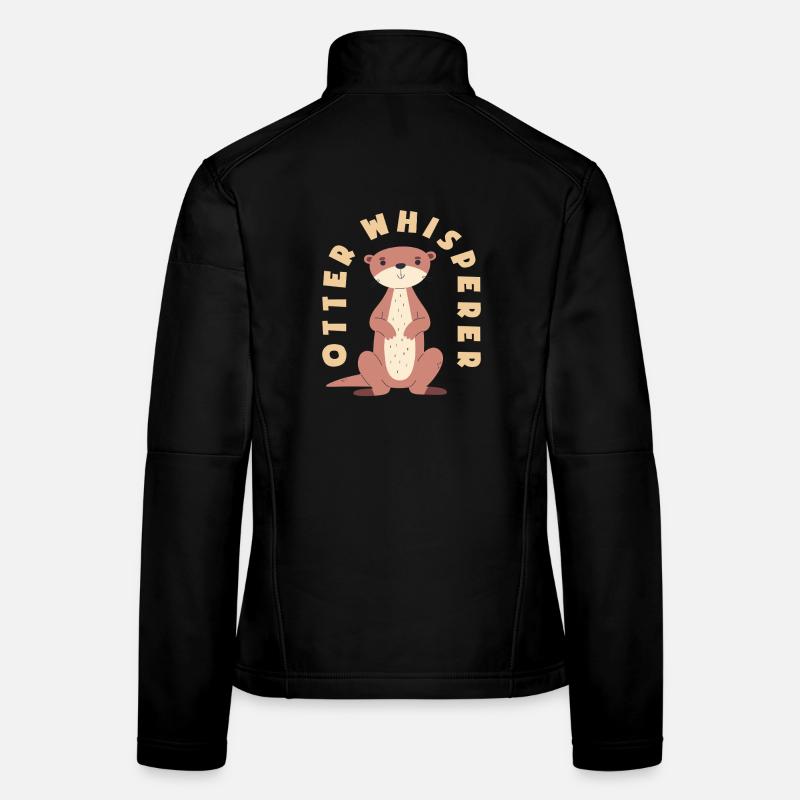 Loutre de mer dessin animé chuchoteur Veste en tissu softshell Femme