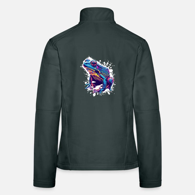 Neonfrosch Splash Kunst Frauen Softshelljacke