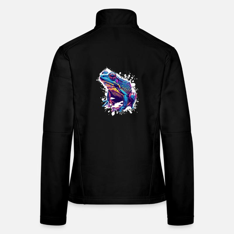 Neon Frog Splash Art Women's Softshell Jacket