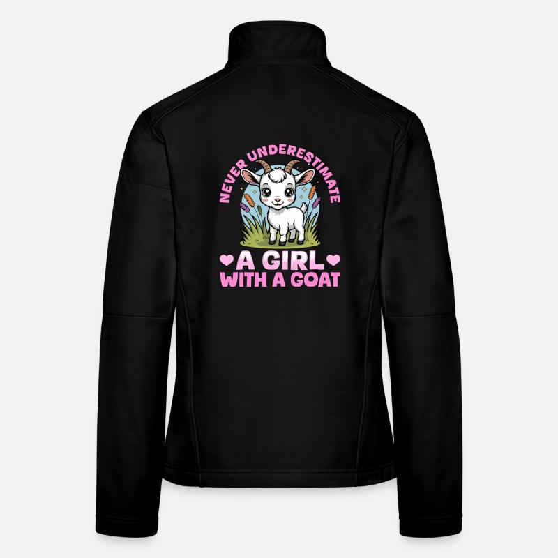 Drôle d’animal de la ferme chèvre Veste en tissu softshell Femme