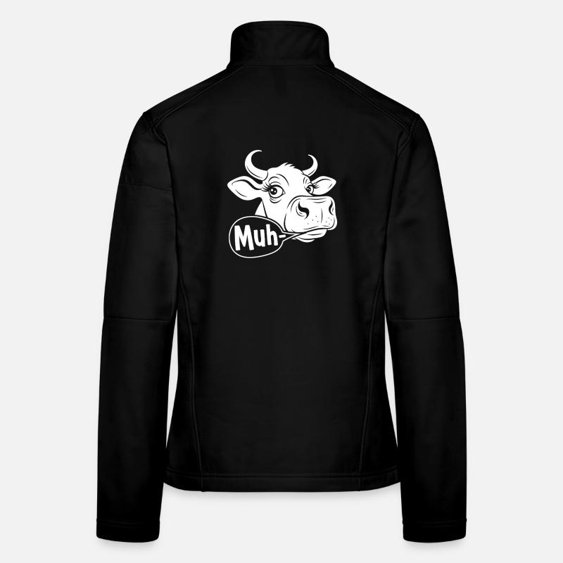 Muh Kuh Cartoon Spruch Frauen Softshelljacke