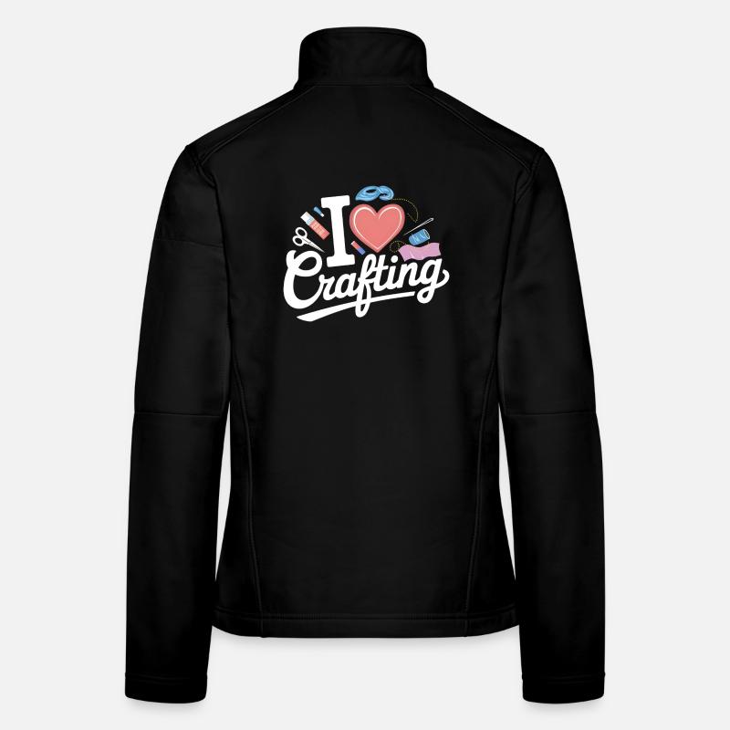 Ich liebe Basteln - Frauen Softshelljacke - Schwarz