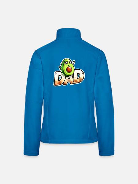 Sunny Avocado Dad Design, Fathers  - Women's Softshell Jacket - black - Back