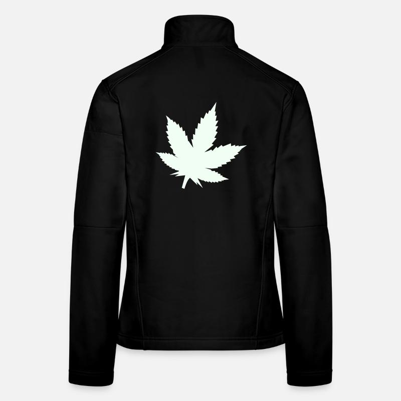 Feuille de Cannabis Silhouette Menthe Veste en tissu softshell Femme