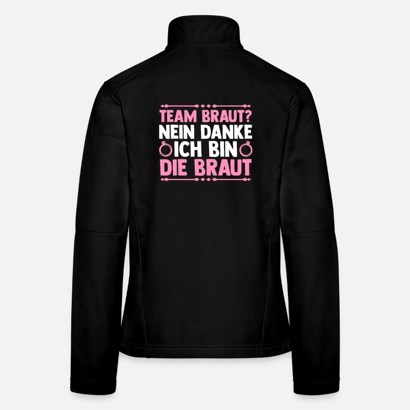 JGA Team Braut Junggesellinnenabschied - Frauen Softshelljacke - Schwarz