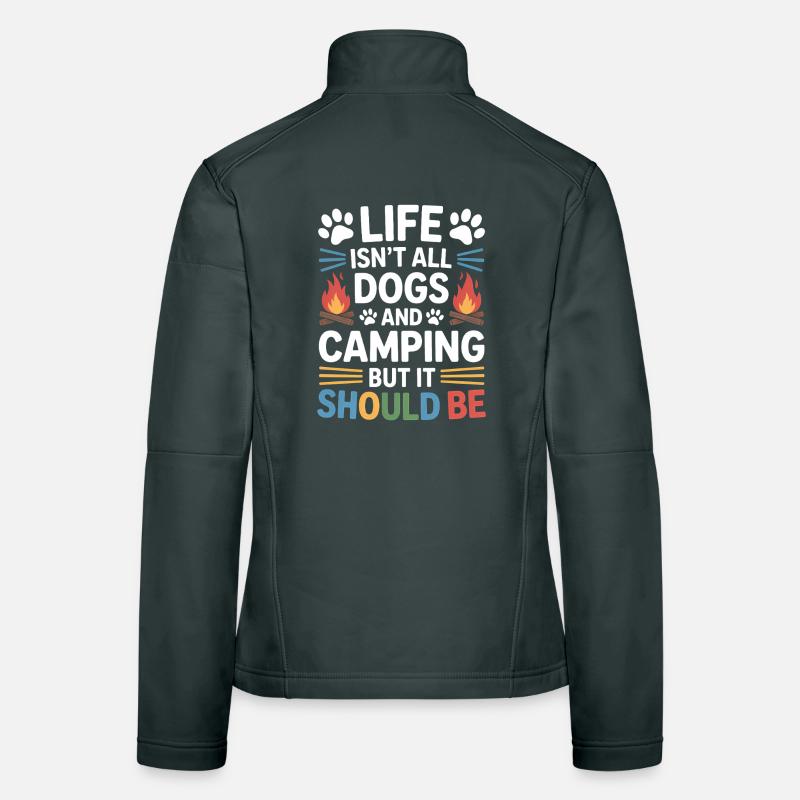 Camping Dire Chiens Drôle Camping Cadeau Veste en tissu softshell Femme