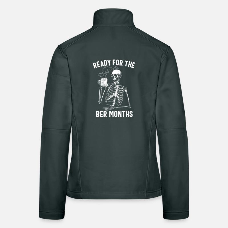Men Ready For The Ber Months Skeleton Coffee Women's Softshell Jacket